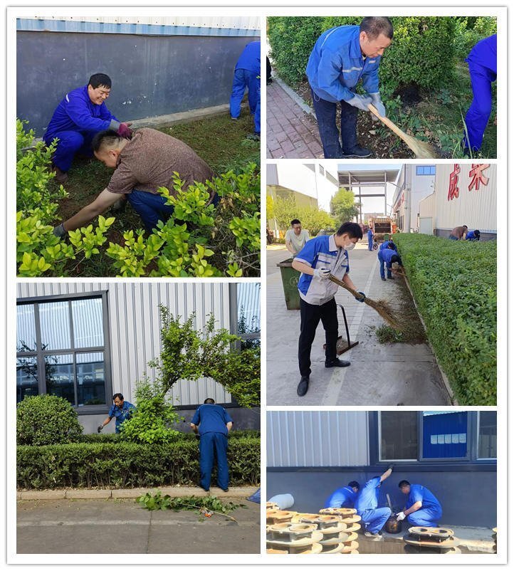 在公司領(lǐng)導(dǎo)的帶領(lǐng)下，各部門積極投入廠區(qū)內(nèi)外公共區(qū)域的清潔工作中，大家熱情高漲，分工合作