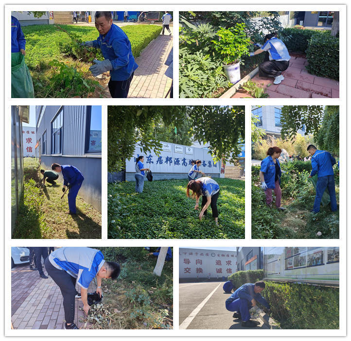 在公司領(lǐng)導(dǎo)的帶領(lǐng)下，各部門積極投入廠區(qū)內(nèi)外公共區(qū)域的清潔工作中，大家熱情高漲，分工合作
